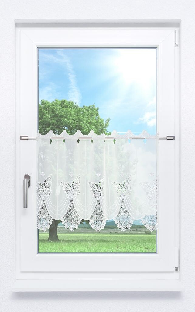 

Панельная штора Plauener Spitze - Тамар (Ш х В) 160см*47см белый/сырой белый