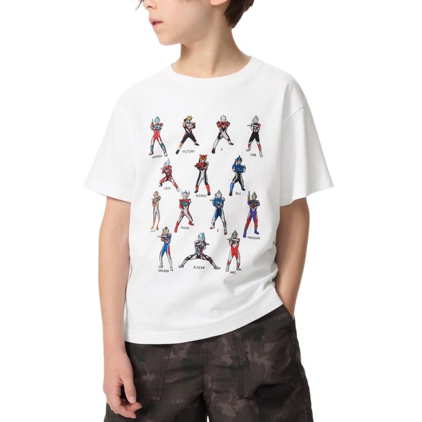 Футболка ULTRAMAN SS25 для детей 3-7 лет UNIQLO, белый — фото 3