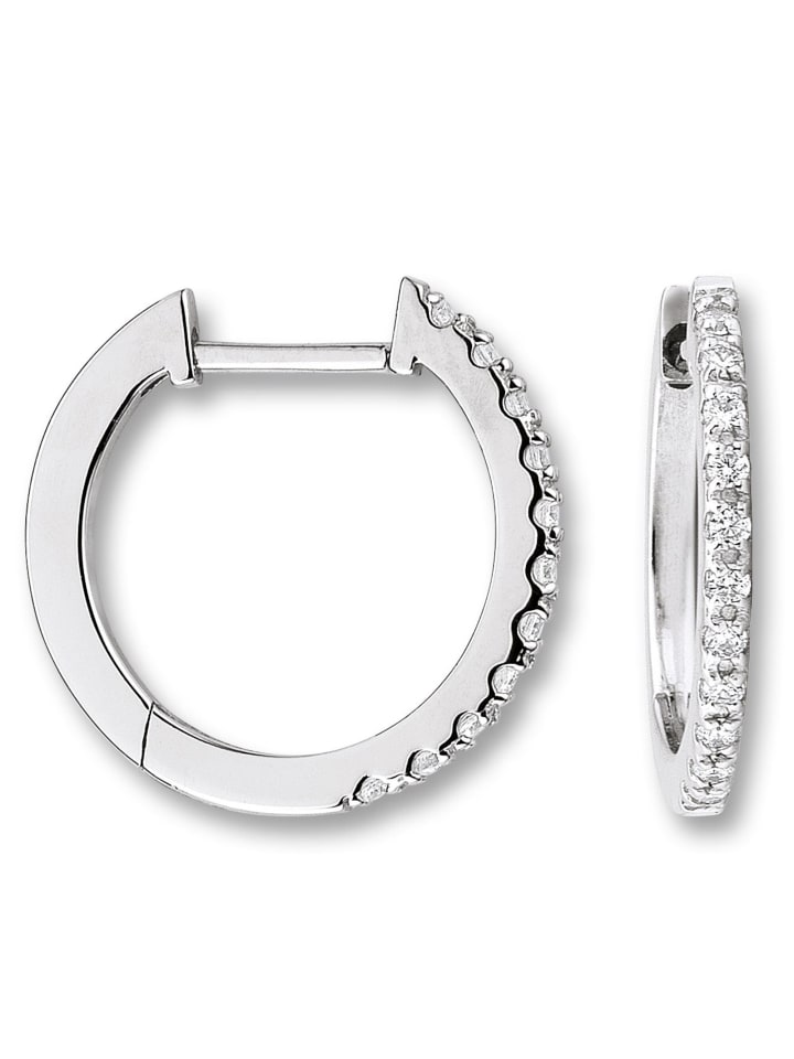 

ONE ELEMENT Серьги-кольца с цирконием, изготовленные из серебра 925 пробы