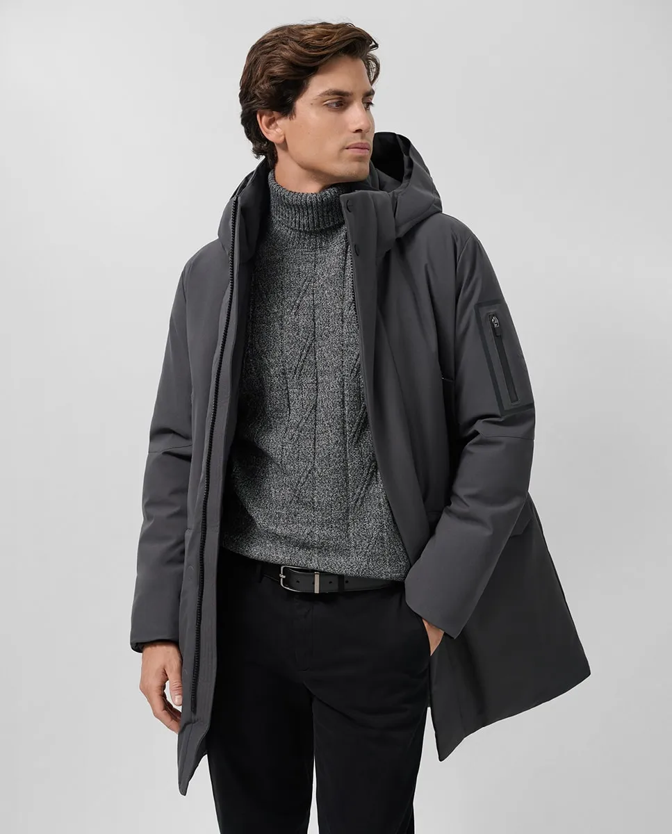 

Длинная мужская парка с технической подкладкой и утеплителем Roberto Verino, темно-серый