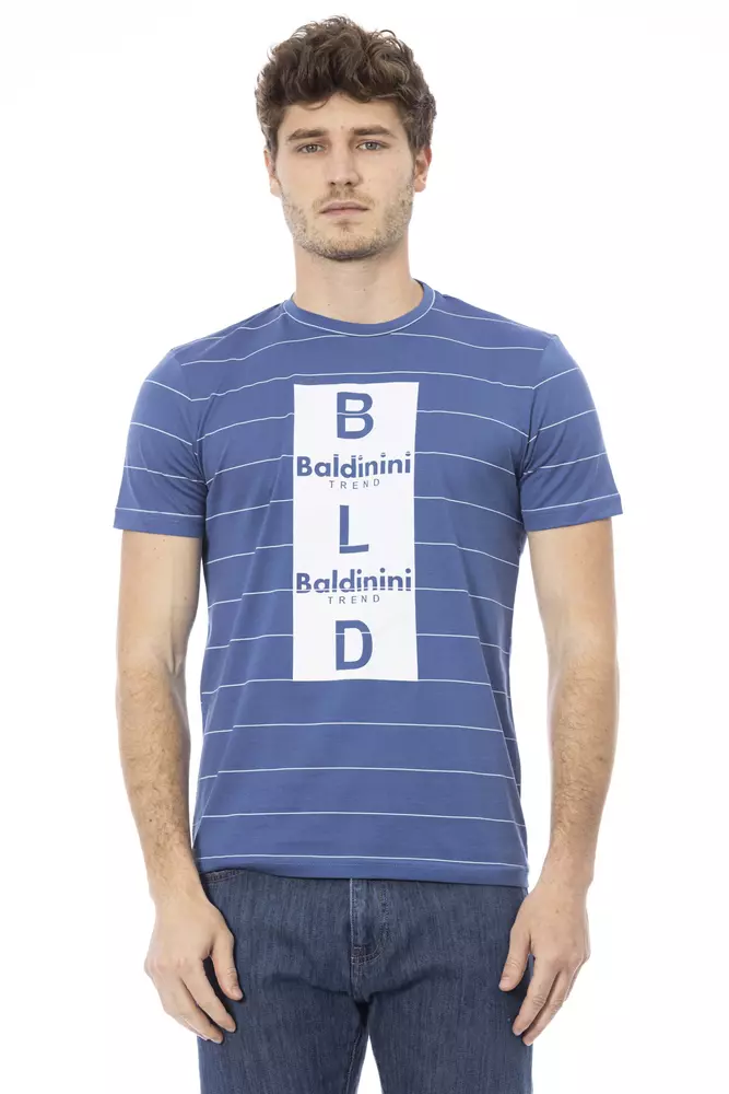 

Синяя хлопковая мужская футболка Baldinini Trend