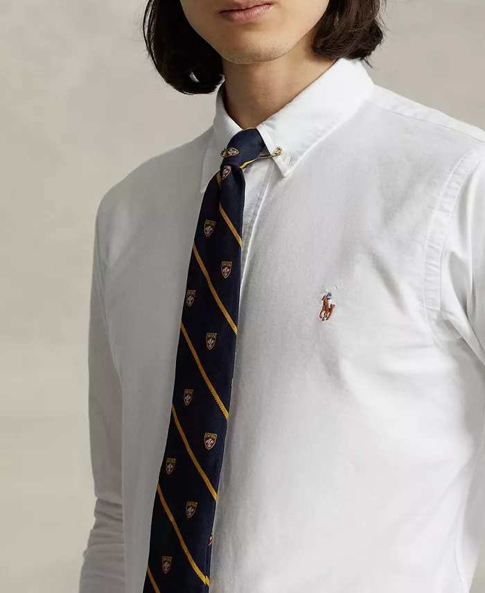 Мужская классическая рубашка Oxford Custom Fit Polo Ralph Lauren, белый — фото 3