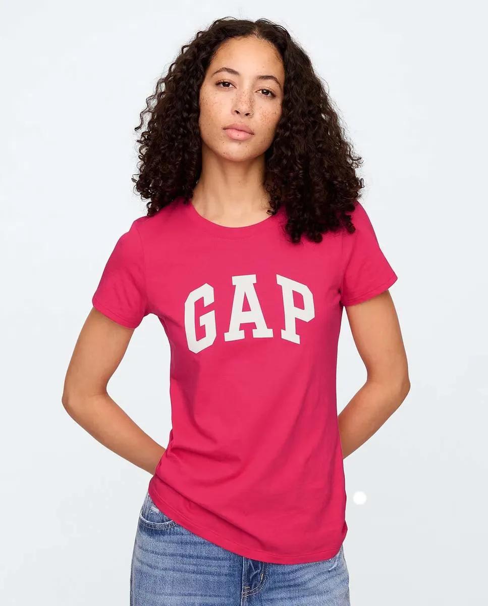 

Женская футболка с контрастным логотипом Gap, фуксия