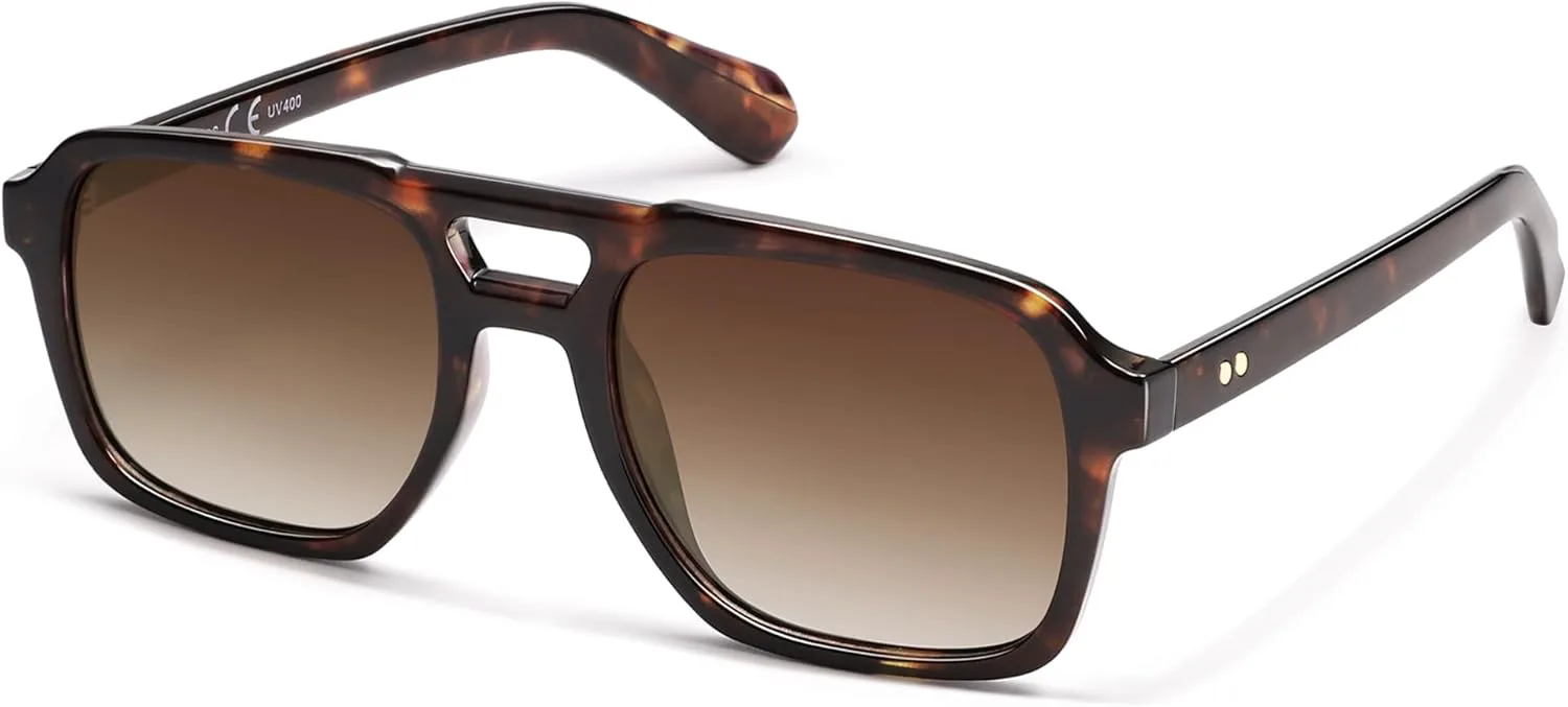 

Солнцезащитные очки SOJOS Retro Aviator с поляризацией для женщин и мужчин, большие, квадратные, в винтажном стиле 70-х годов, модель SJ2330, Tortoise Brown Grading