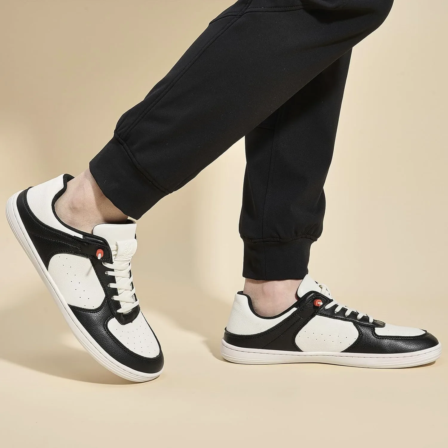 Мужские туфли Pulltop Barefoot с широкой носовой частью - минималистичные туфли-босоножки, кроссовки без каблука, слайпы для ходьбы, противоскользящие, черно-белый