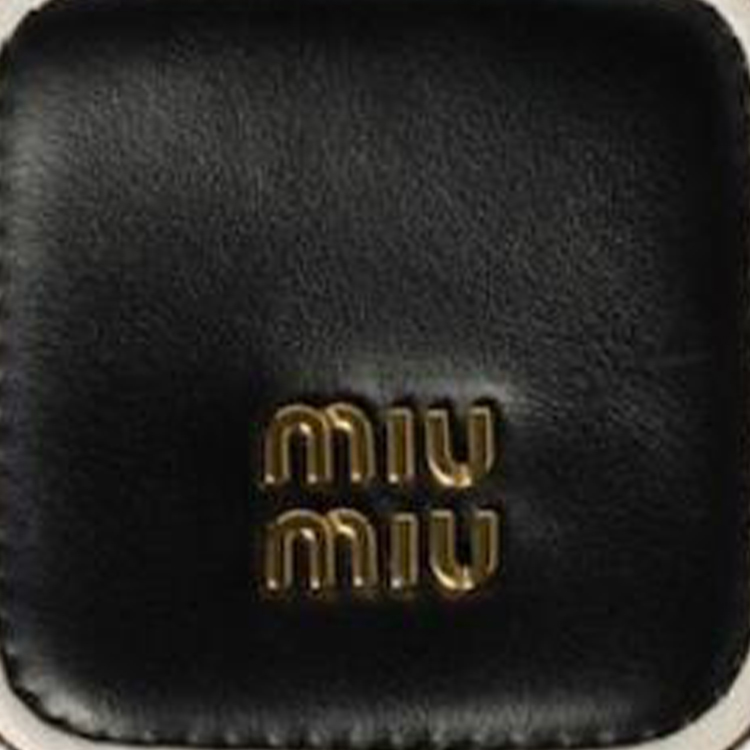 MIU MIU Женская сумка из телячьей кожи черно-белого цвета, Black & Chalk White — фото 4