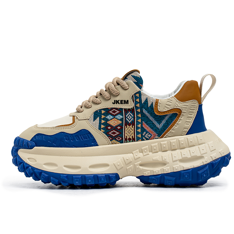 

Нескользящие низкие кроссовки, увеличивающие рост, мужские JKEM, Beige Blue
