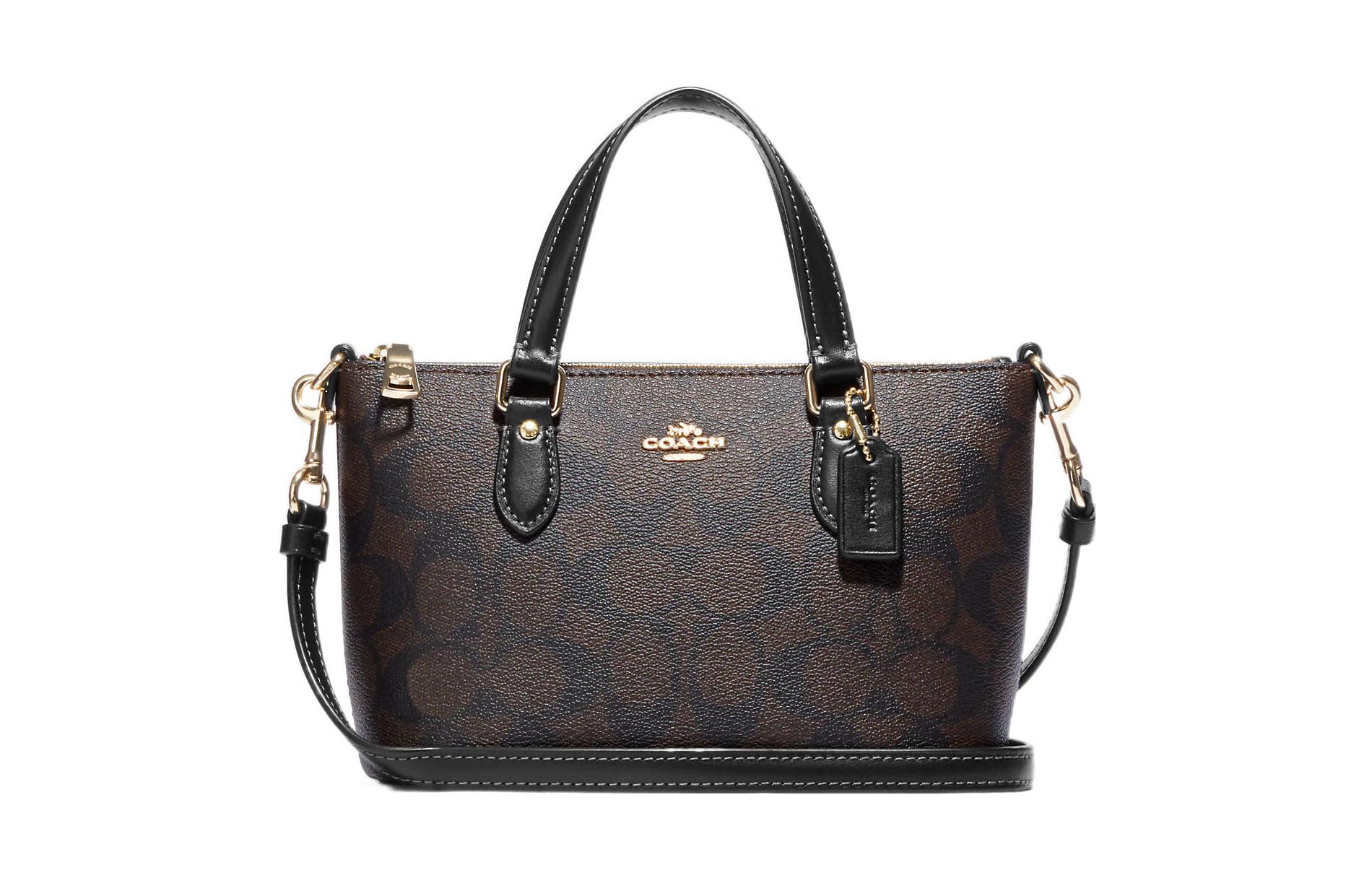 

COACH Сумка Gallery Canvas с кожаной сумкой, сумка через плечо, женская, мини, бежевого цвета