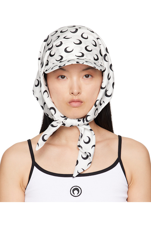 

эксклюзивная белая вуалированная шапочка из регенерированного шелка Ssense Marine Serre, белый