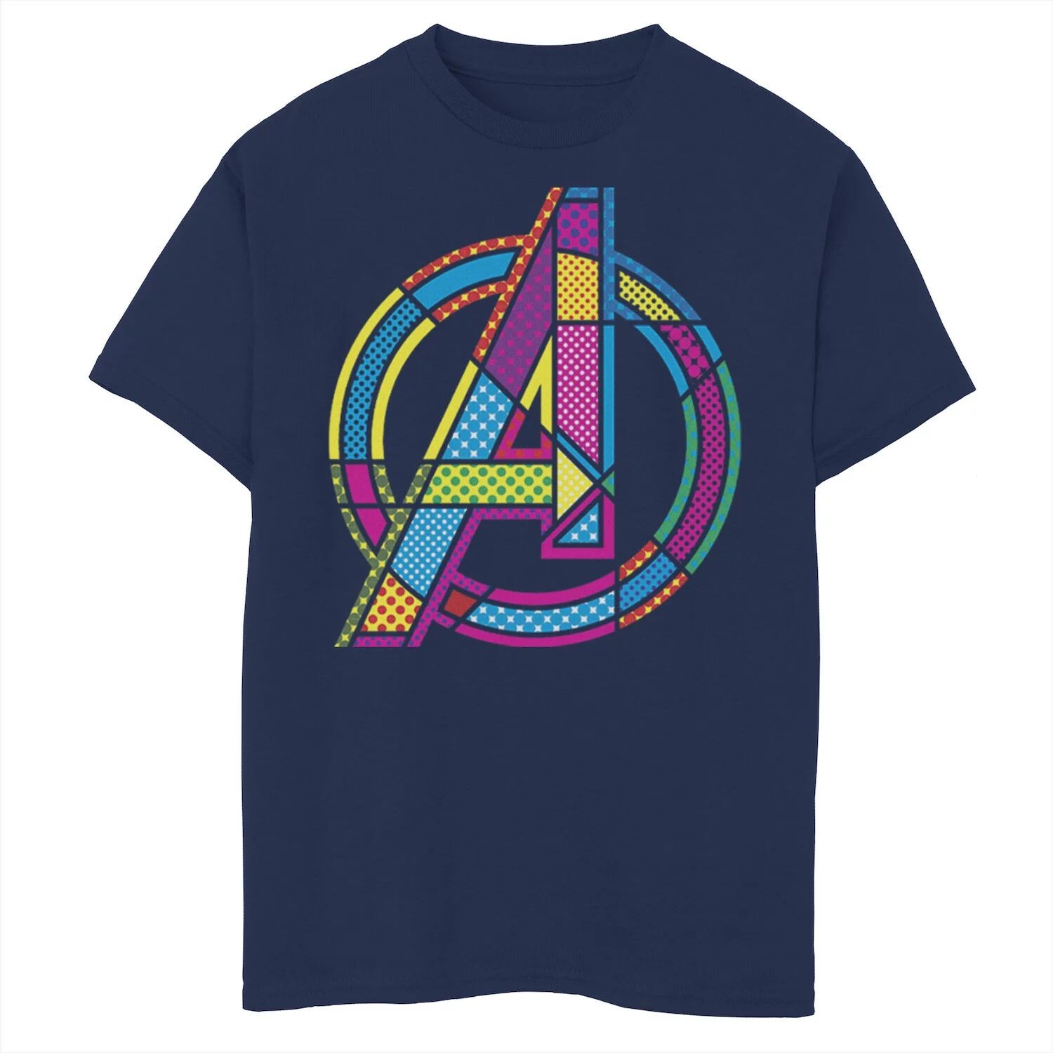 

Футболка с логотипом в стиле поп-арт и комиксами Marvel Avengers для мальчиков 8–20 лет Marvel, синий