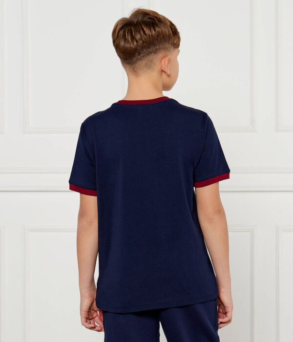 Футболка детская Polo Ralph Lauren с логотипом бренда и окантовкой, синий — фото 3