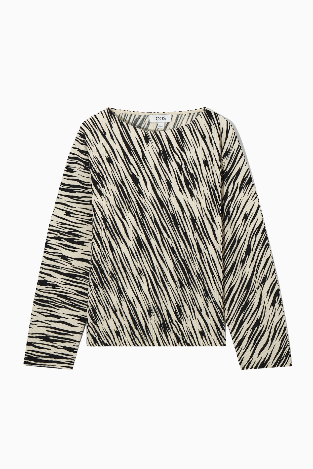 

Округлый плиссированный топ COS, цвет Beżowy/Zebra