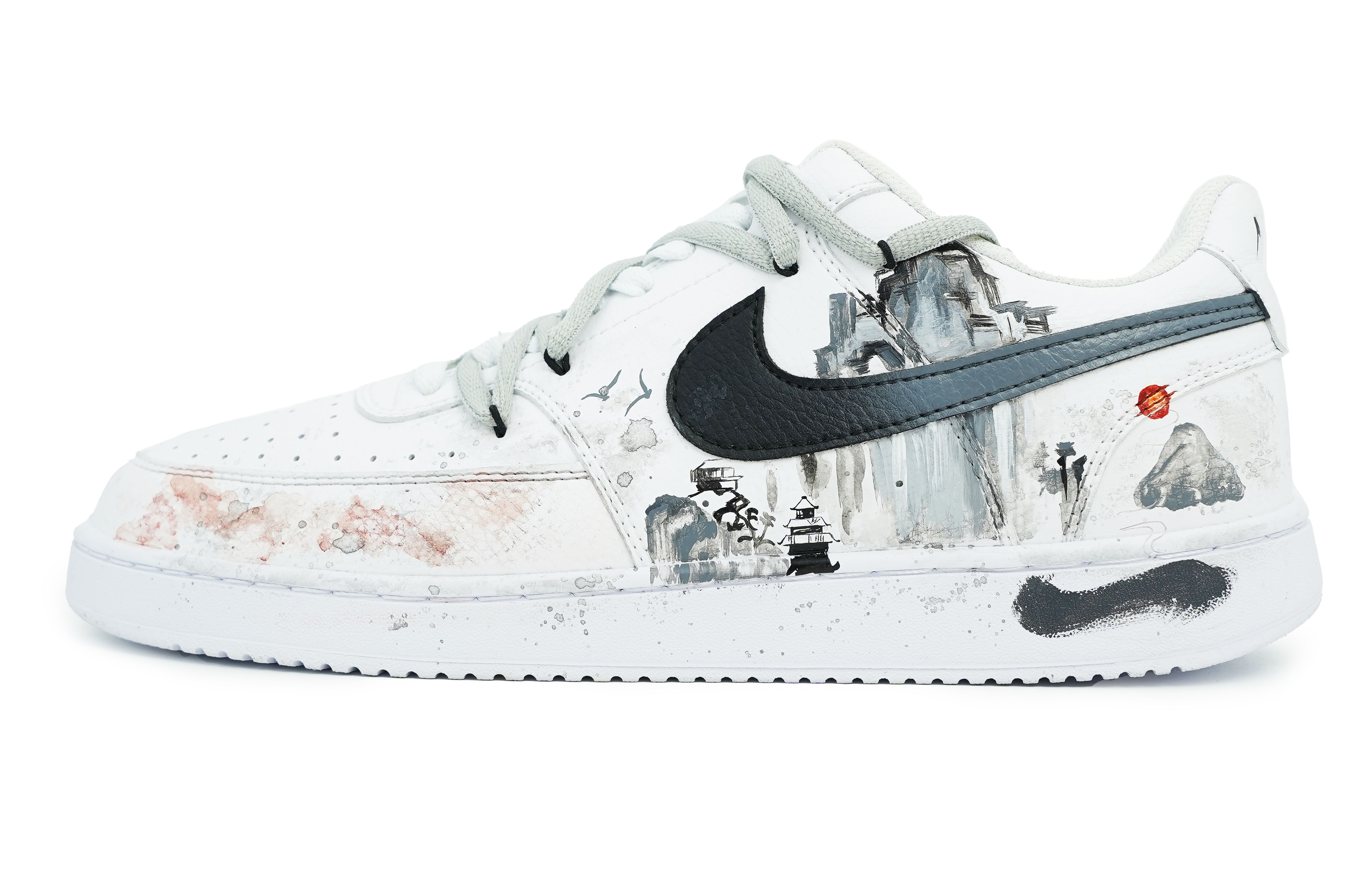 

Nike Кроссовки для скейтбординга Court Vision 1 Low Top, мужские, белые, черные