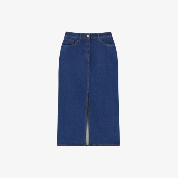 

Юбка миди Hardy из стрейч-денима с высокой посадкой и силуэтом slim-fit Lk Bennett, синий