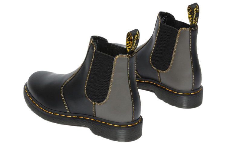 Мужские ботинки челси Dr. Martens 2976 из гладкой кожи с прострочкой, черно-серый — фото 3