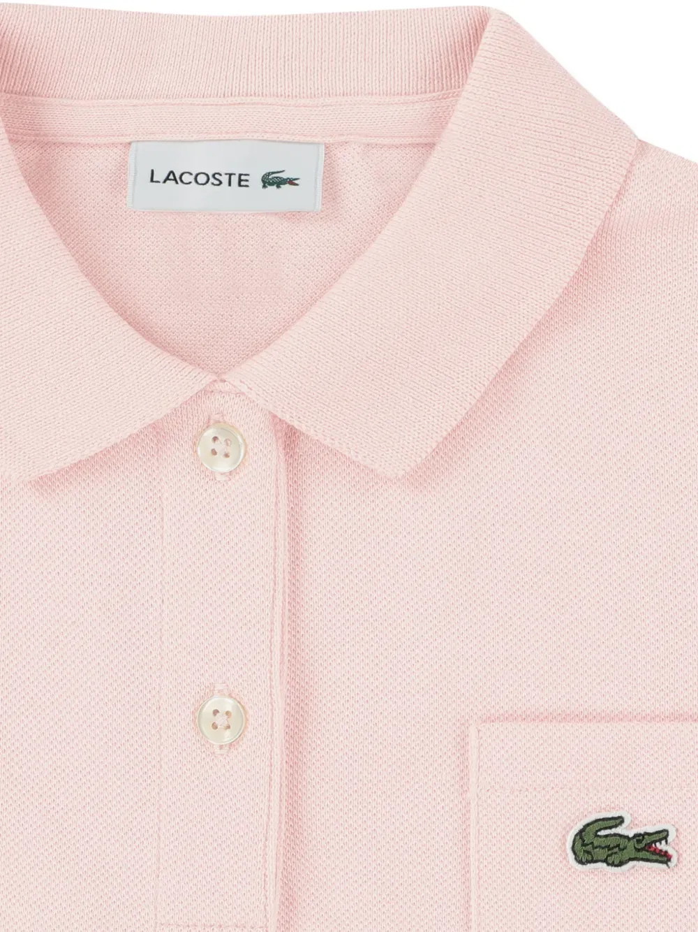 Платье с карманами и логотипом Lacoste Kids, розовый — фото 4