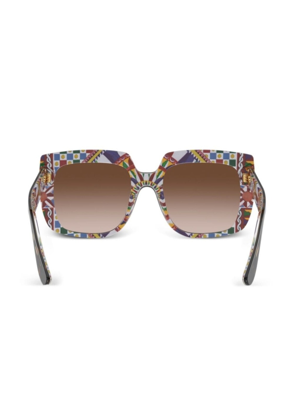 Солнцезащитные очки New Print в массивной оправе Dolce & Gabbana Eyewear, коричневый — фото 4