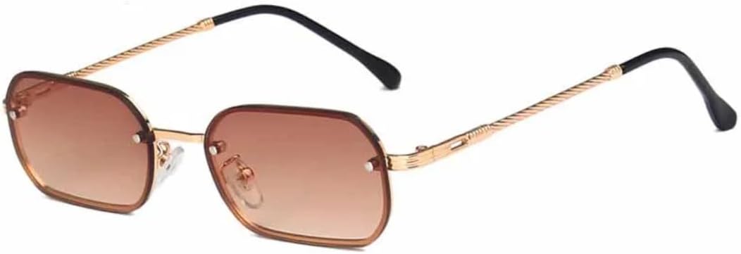 

Солнцезащитные очки с защитой UV400 | Без оправы, черные линзы конфетного цвета | Для женщин и мужчин, для занятий спортом на открытом воздухе и вождения DSVIGF, Gold Tea