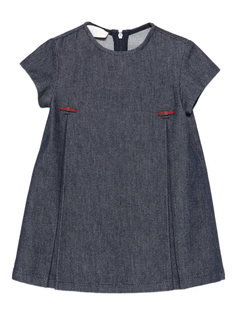 Плиссированное джинсовое платье Gucci Kids, синий