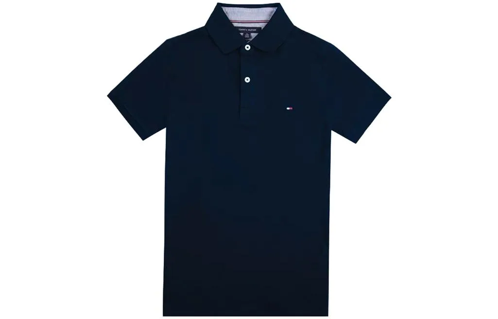 Поло на пуговицах Tommy Hilfiger, темно-синий
