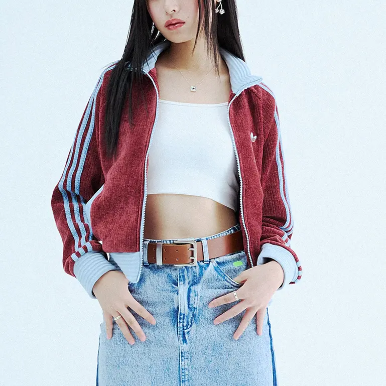 Adidas Originals Темно-красная женская куртка, Dark Red — фото 4