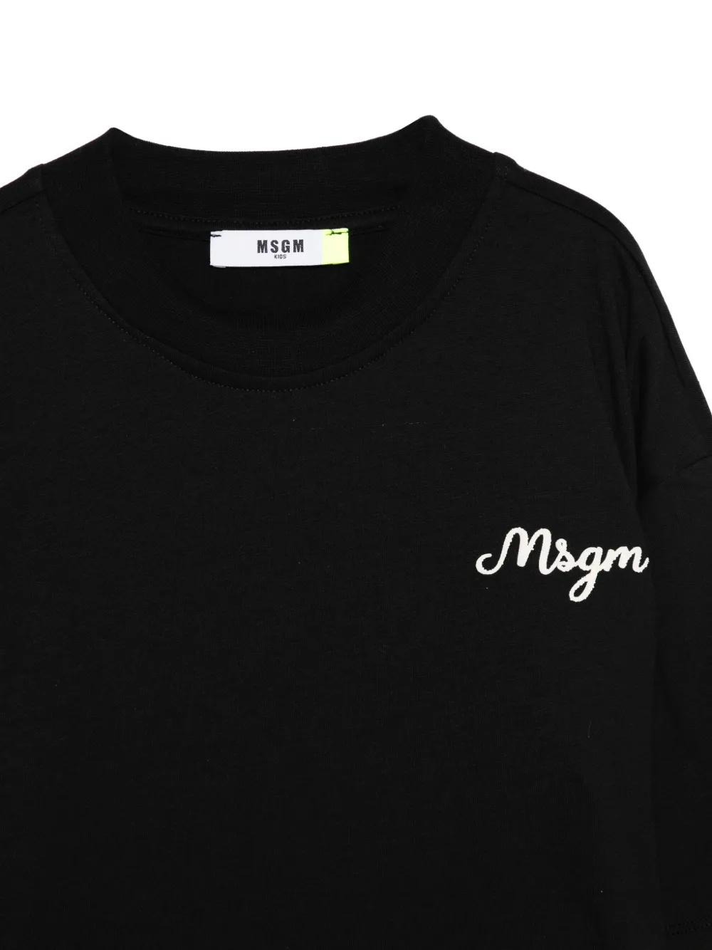 Многослойная футболка с вышитым логотипом MSGM Kids, черный — фото 3