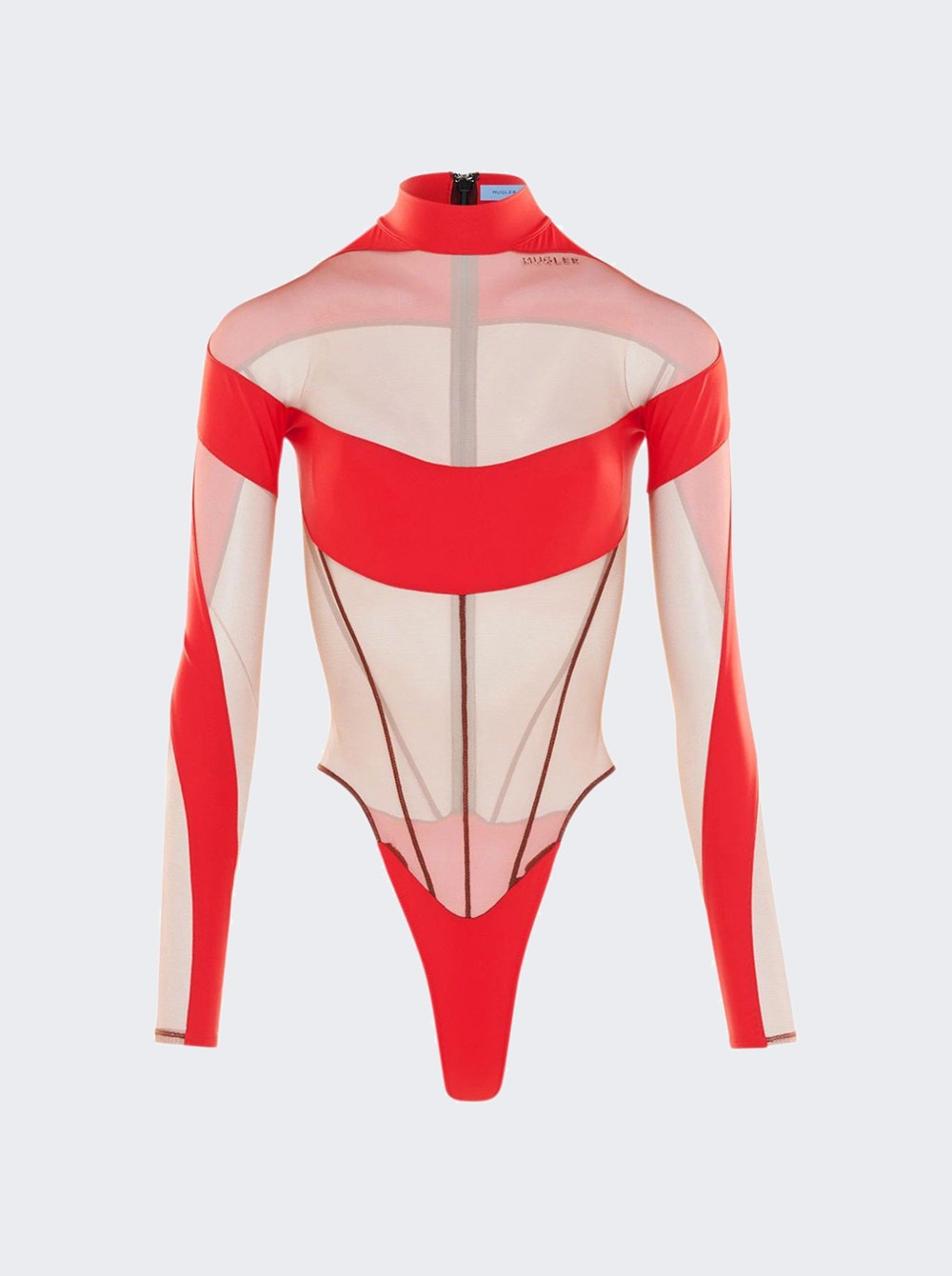 

Боди с открытыми плечами Mugler, красный