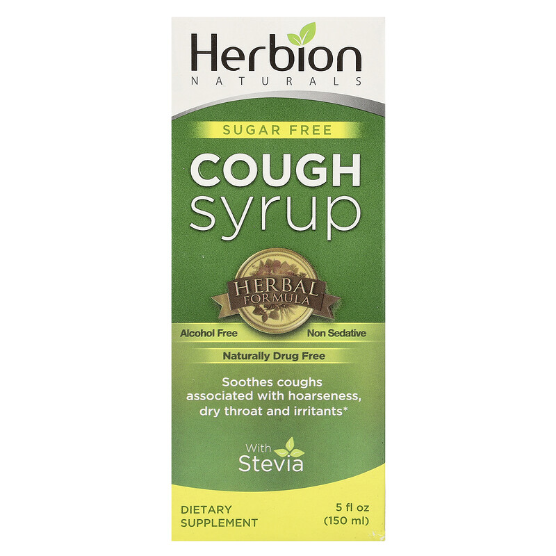 

Herbion Naturals, Сироп от кашля без сахара со стевией, без спирта, 150 мл (5 жидк. унц.)