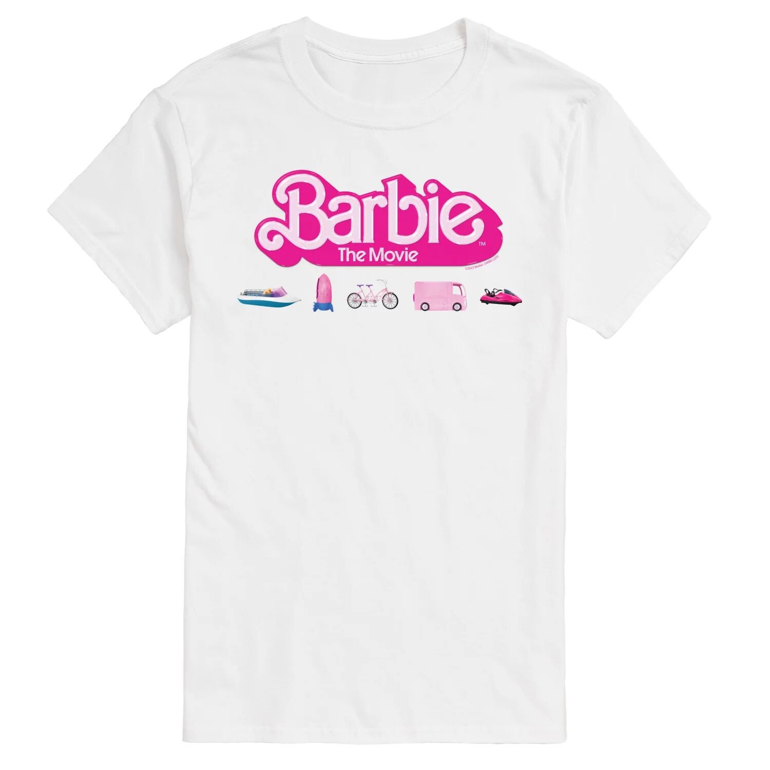 

Футболка с рисунком «Big & Tall The Movie Theater Vehicle» Barbie, белый