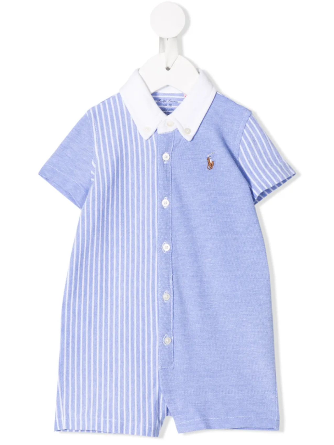 

POLO RALPH LAUREN KIDS ромпер с вышитым логотипом, синий