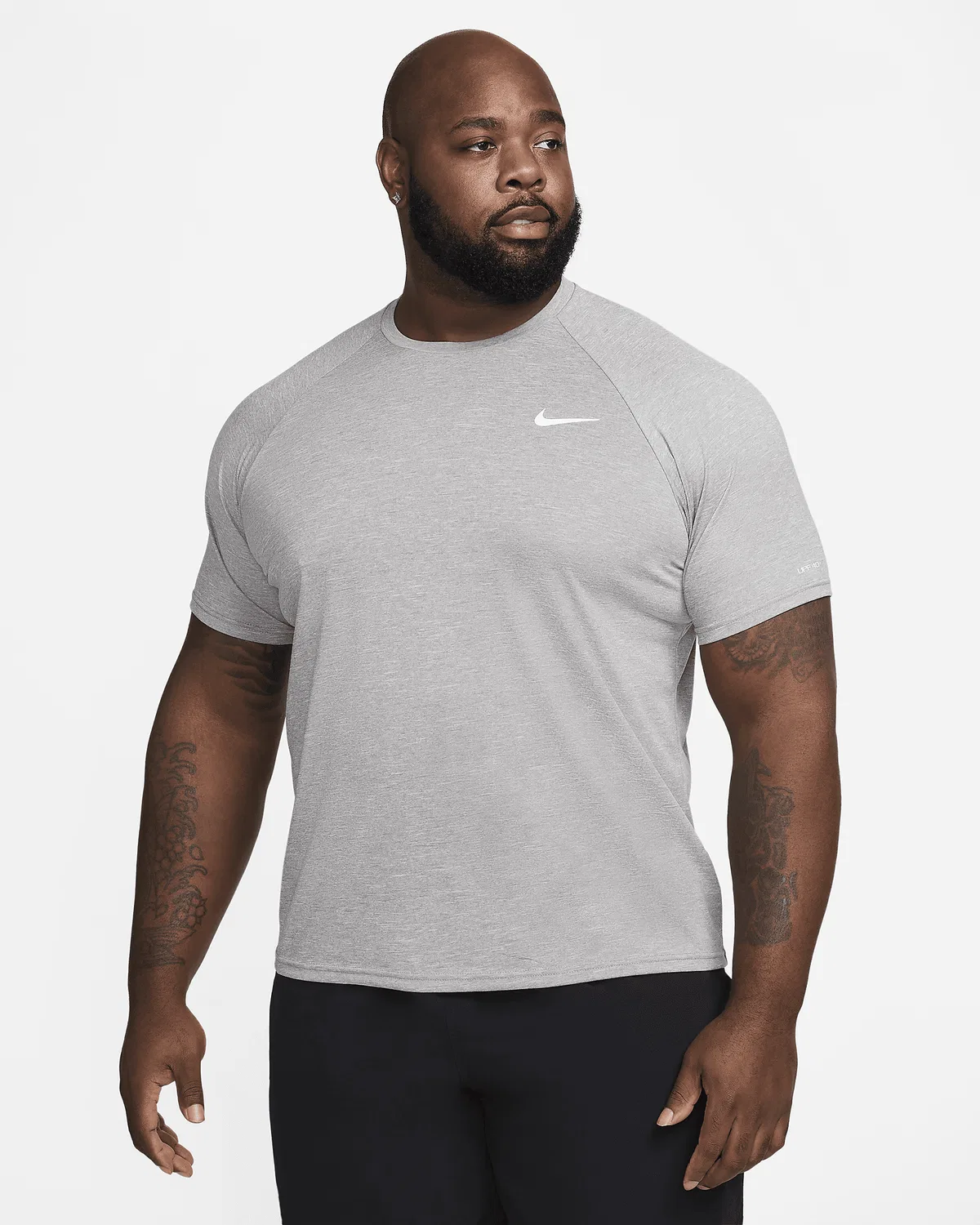 Мужская футболка Dri-FIT UV с коротким рукавом (Big & Tall) Nike Swim Hydroguard Essential, Particle Grey