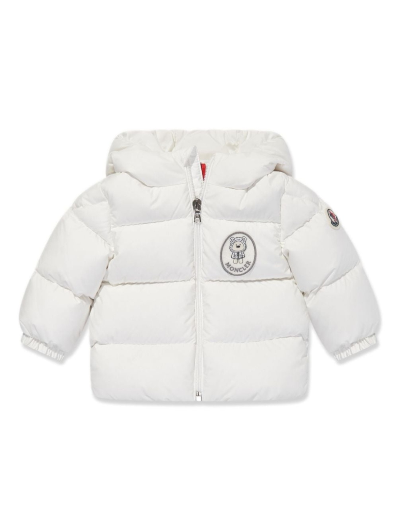 

Утепленная куртка с вышитым логотипом Moncler Enfant, белый