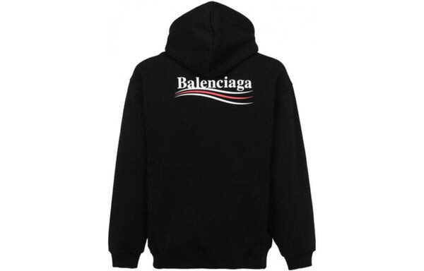 Толстовка embroidered political campaign oversized hoodie 'black white' Balenciaga, черный — фото 3