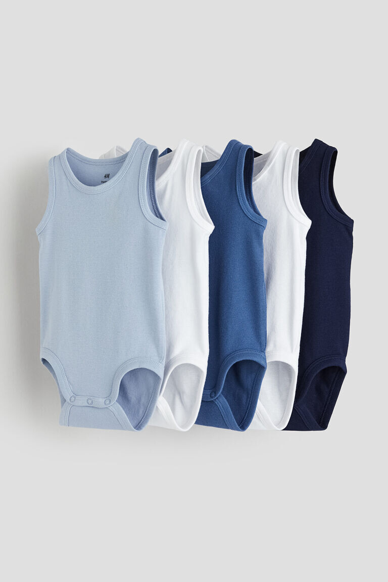 

5 пар хлопковых боди H&M, синий