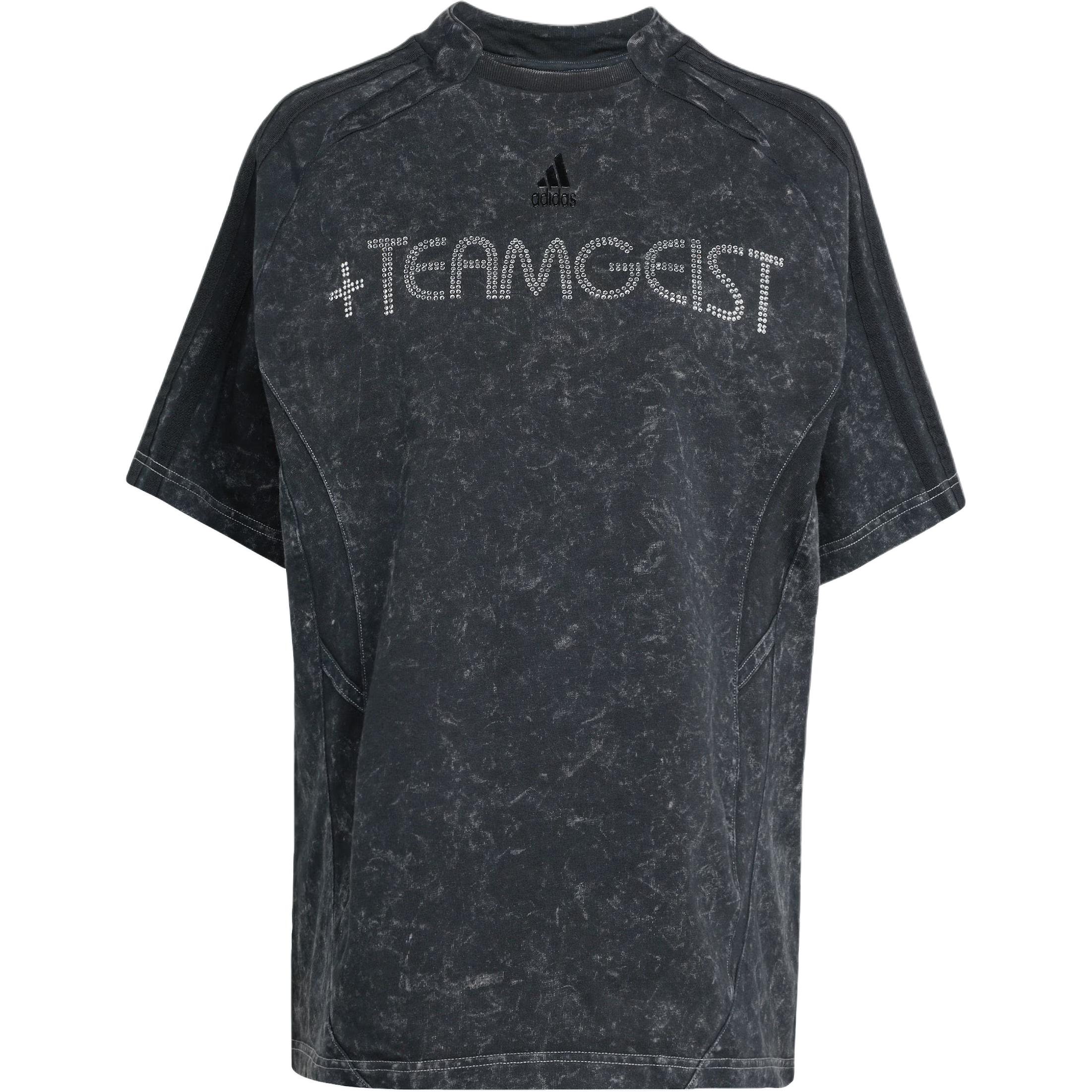 

Футболка Cotton с отделкой стразами Adidas, черный