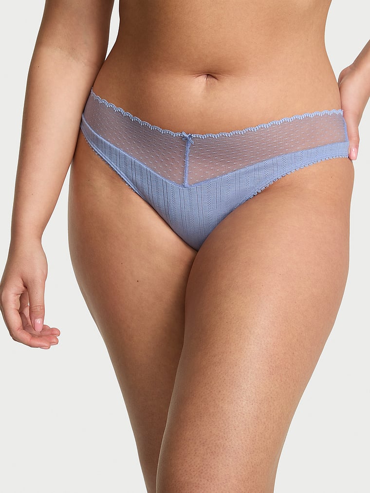

Трусики-Бикини с завязками-ажурными резинками Victoria'S Secret, pointelle light lavender