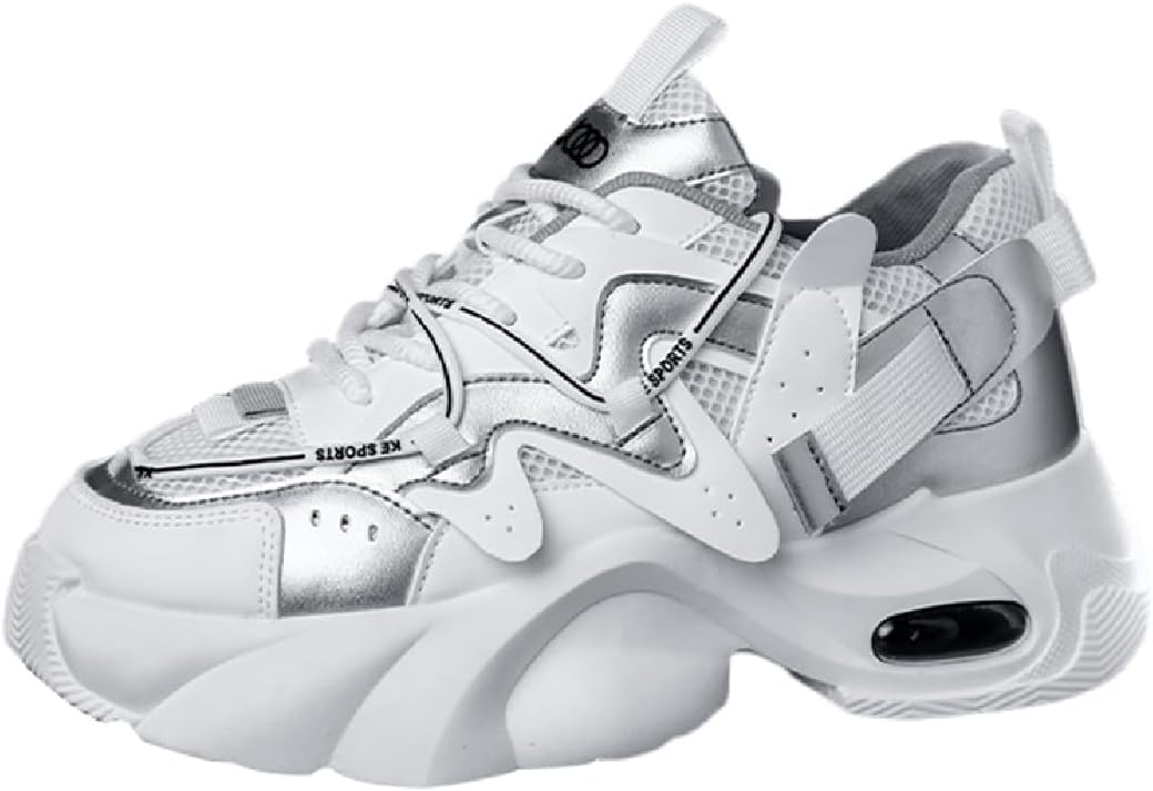 

Мужские кроссовки Trend с комфортной дышащей сеткой, толстой подошвой и цветным дизайном, повседневные на шнуровке Lexamen, белый