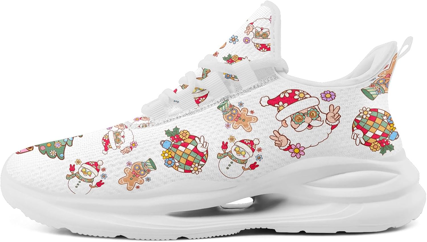 

Рождественские кроссовки для мужчин и женщин, легкие спортивные с сеткой, праздничная обувь для тренировок, зала и тенниса Onegam, белый/черный/красный/коричневый
