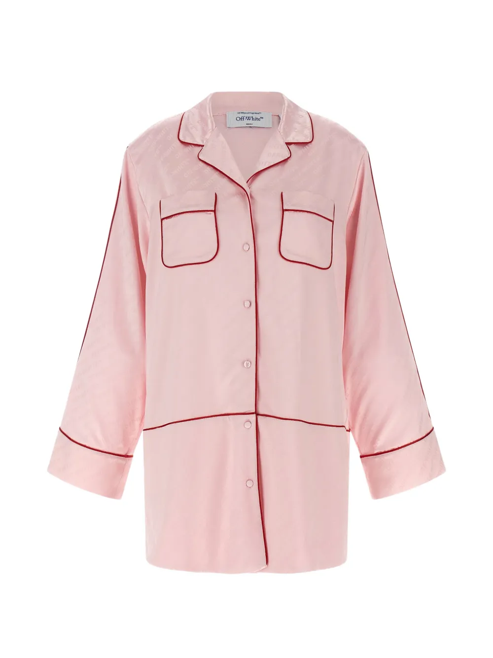 

Рубашка с жаккардовой отделкой кантом Off-White, розовый