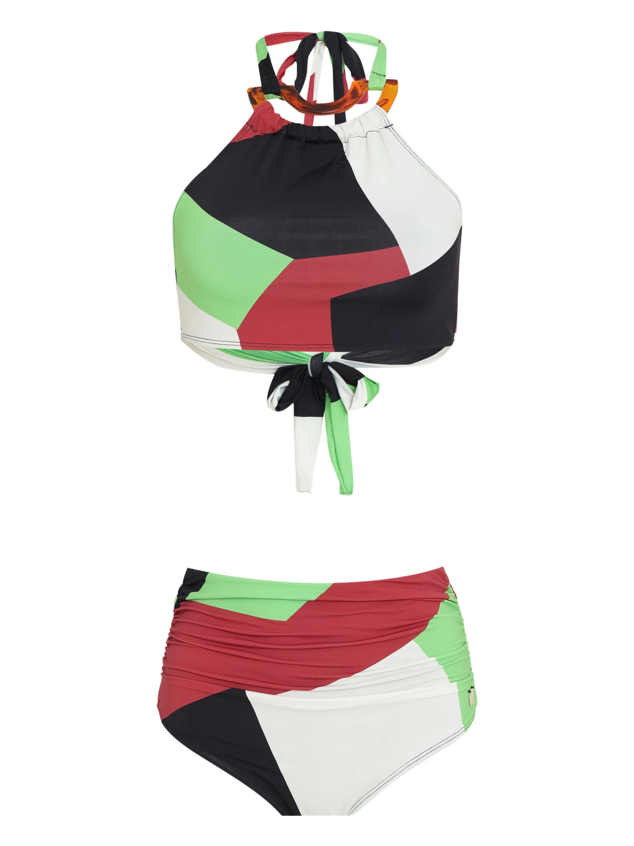 

Бикини с геометричным принтом Brigitte, красный