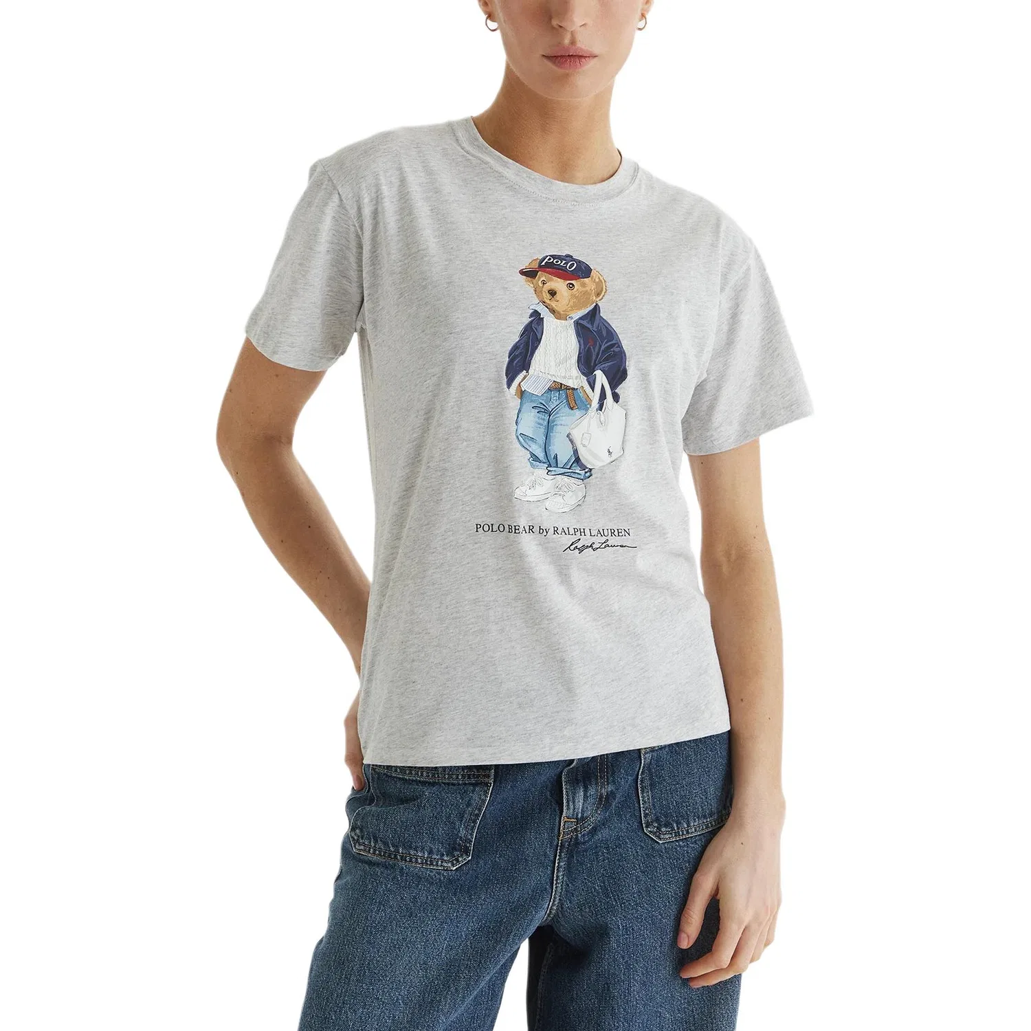 Футболка Polo Bear Regular Sleeve Polo Ralph Lauren серая — фото 4