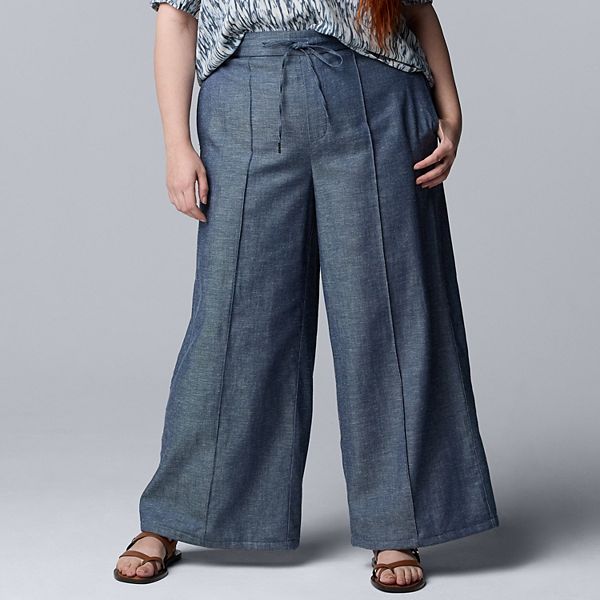 

Широкие брюки plus size Simply Vera Vera Wang, Denim Linen