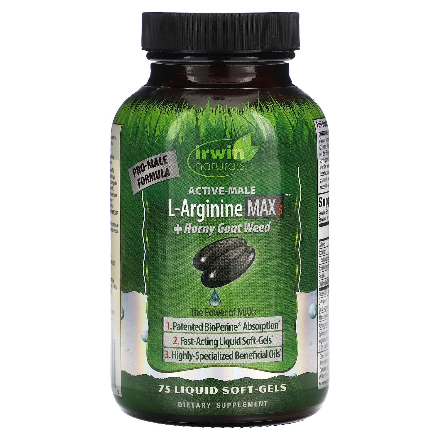 

Irwin Naturals Active-Male L-аргинин Max3 + Horny Goat Weed 75 желатиновых капсул