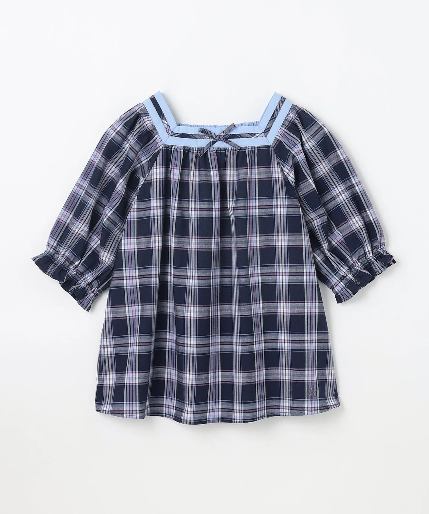 [150-160 см] Блузка в клетку Printemps Kids Suite, Navy [575] — фото 3