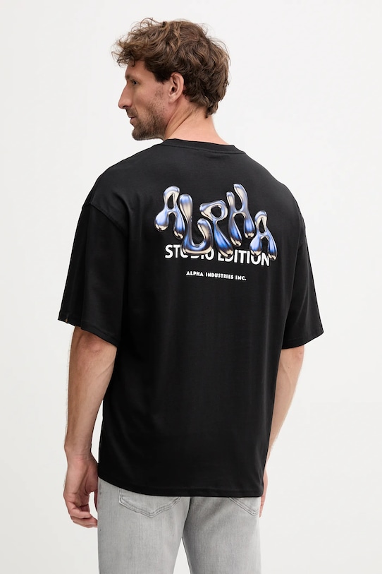 

Хлопковая футболка Alpha Industries, черный
