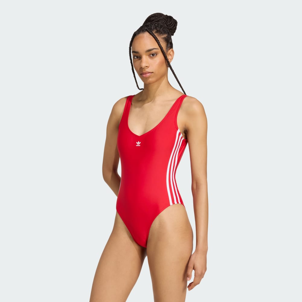 

Купальник Adidas Adicolor 3-Stripes Swimsuit, цвет Better Scarlet