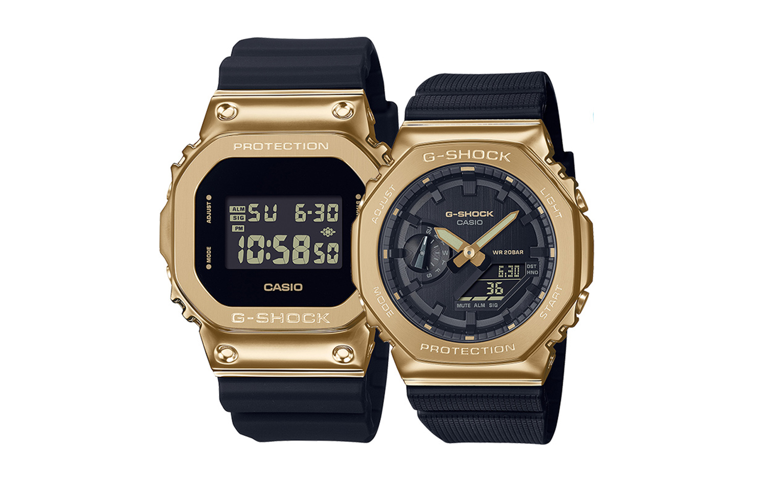 

Унисекс парные часы серии Black CASIO, черное золото [Восьмиугольник+Блок]