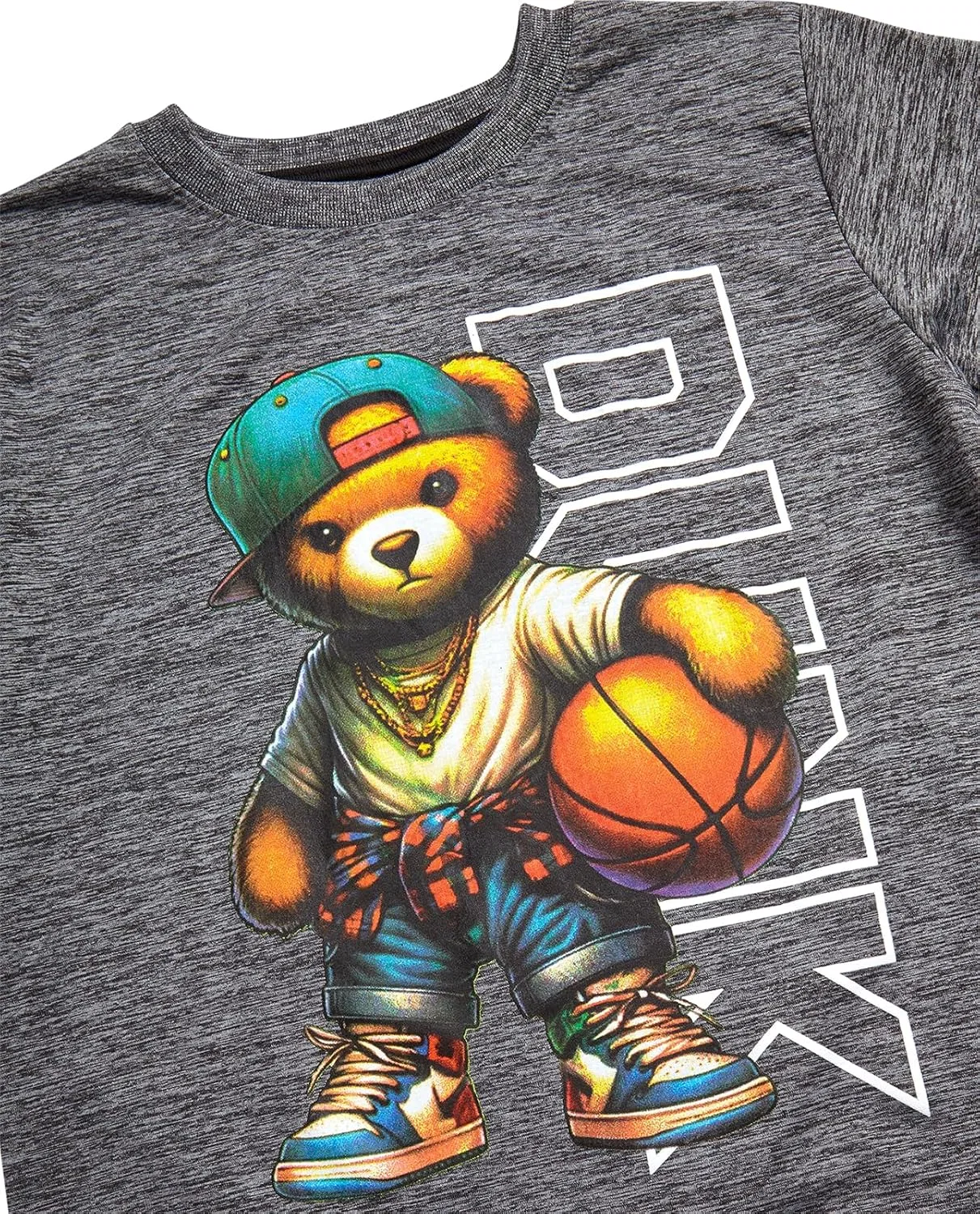 Детский спортивный костюм из футболки и шорт, Pro Athlete, Grey/Black Basketball Bear — фото 3