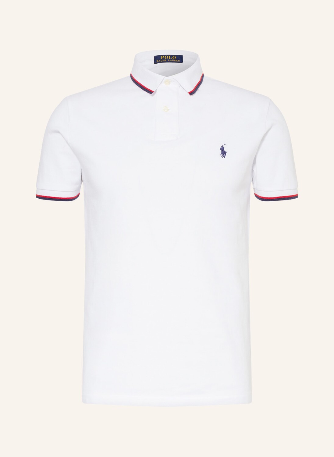 

Рубашка поло POLO RALPH LAUREN Piqué Custom Slim Fit, белый