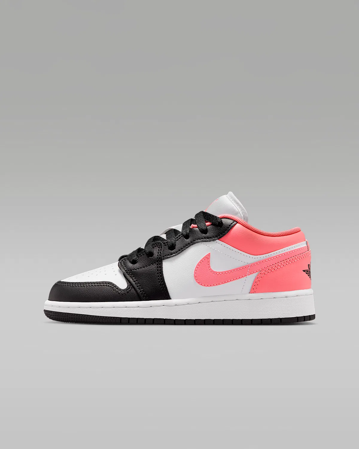 Кроссовки Air Jordan 1 Low для детей старшего возраста, Black/White/Pink Gaze